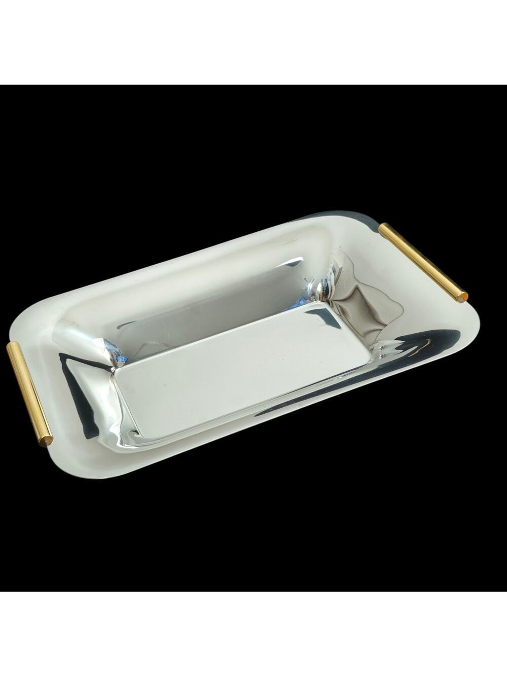 Vintage Summit 18/10 Stainless Steel Two Tone Rectangular Tray Made in Italy